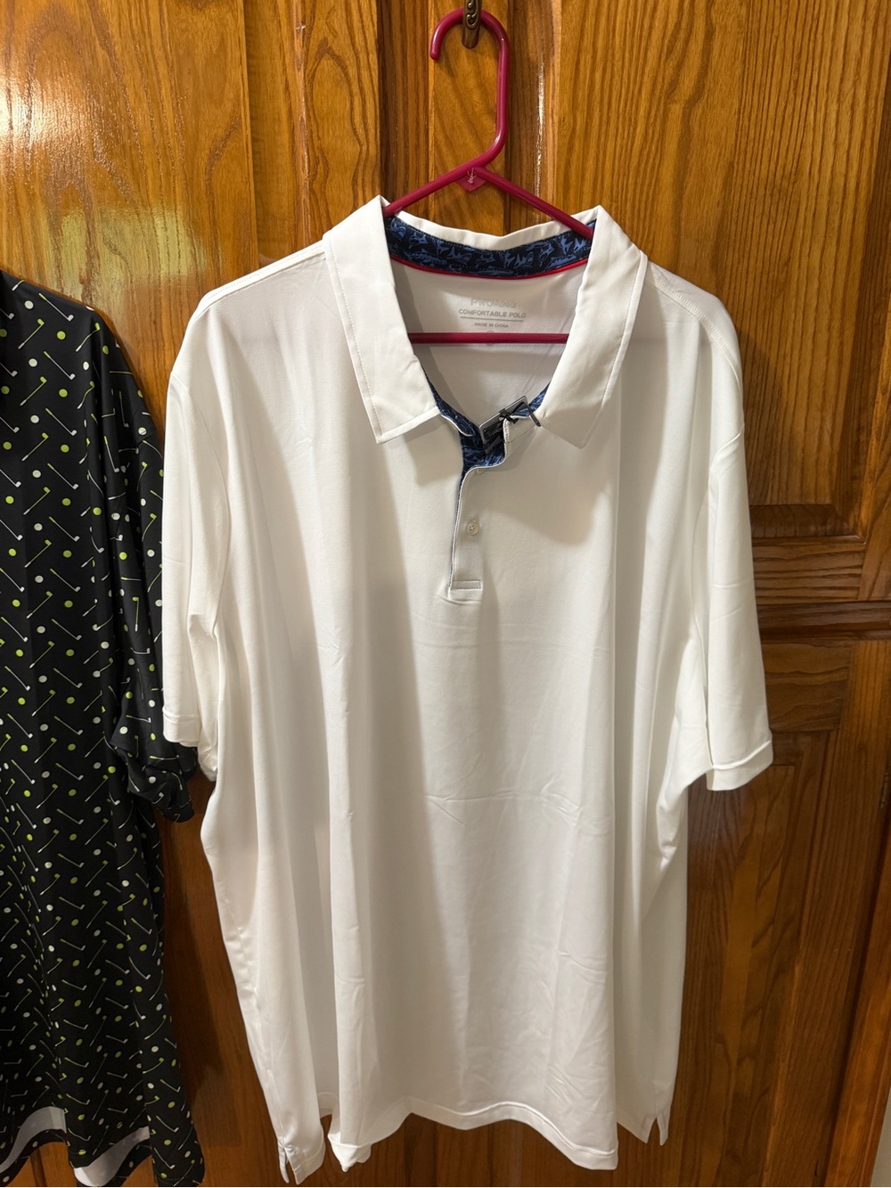 Men’s Size 4XL White and Black Patterned Polo Shirt - 2 pack. NEW - Picture 7 of 11